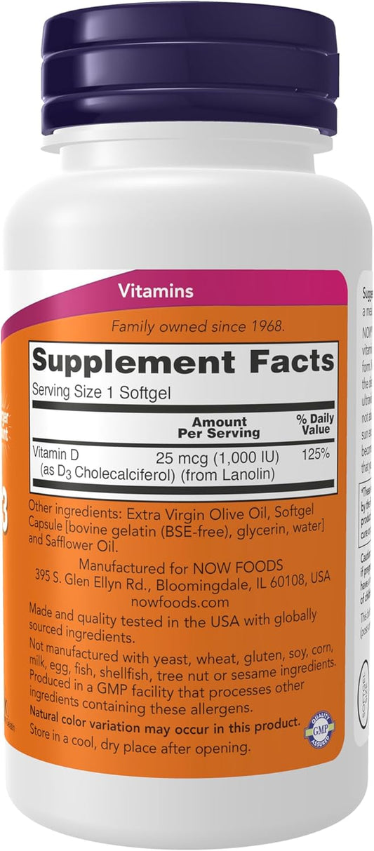 Supplements, Vitamin D-3 1,000 IU, High Potency, Structural Support*, 360 Softgels