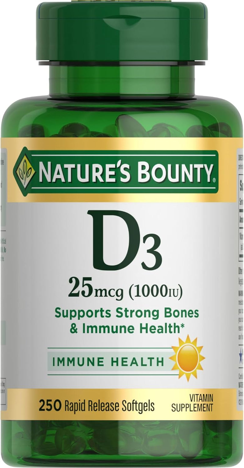 Vitamin D3 1000 IU Helps Maintain Healthy Bones, 250 Rapid Release Softgels