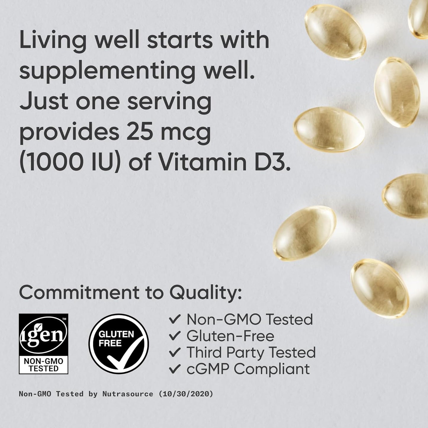 ® Vitamin D3 1000 IU with Coconut Gluten Free · Non-Gmo · Soy Free - 360 Count Softgels