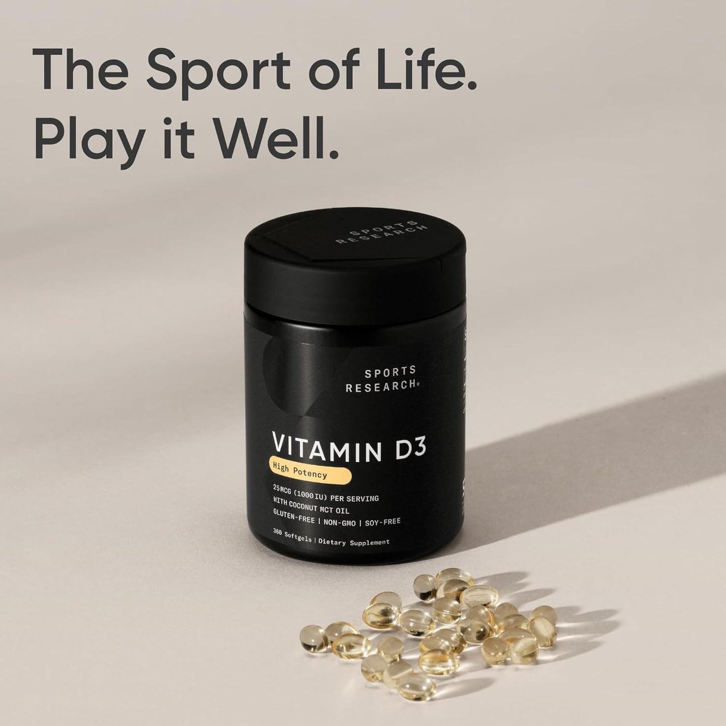 ® Vitamin D3 1000 IU with Coconut Gluten Free · Non-Gmo · Soy Free - 360 Count Softgels